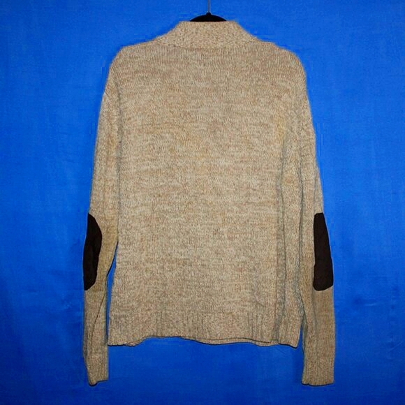 Chaps Mock Neck Sweater - Men's Size L - Tan Knit - Elbow Patches - Picture 13 of 13